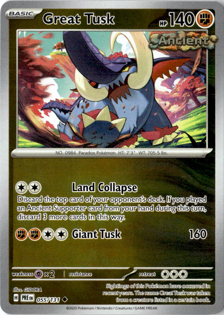 Front of Great Tusk 055/131 from Prismatic Evolutions