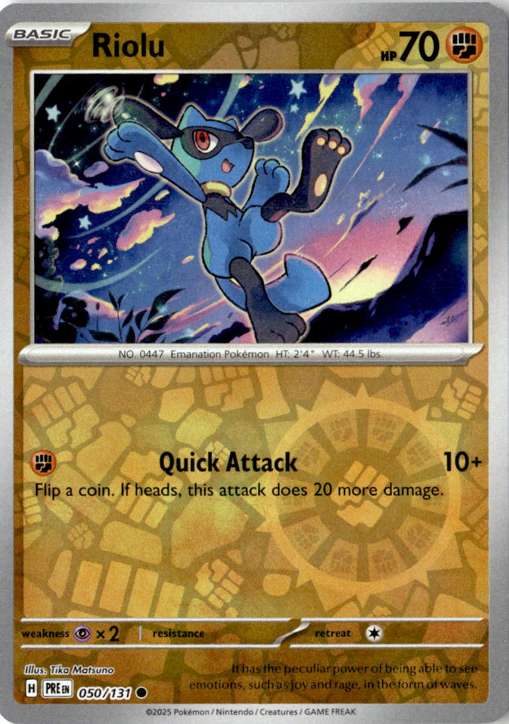 Front of Riolu 050/131 from Prismatic Evolutions