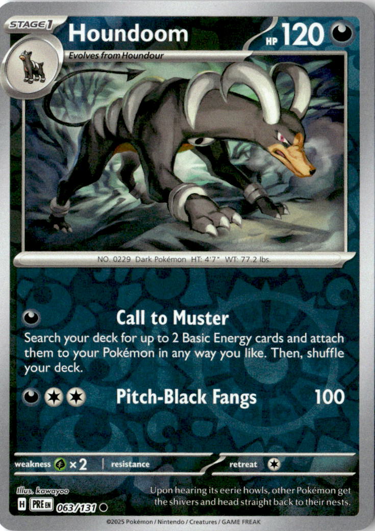 Front of Houndoom 063/131 from Prismatic Evolutions