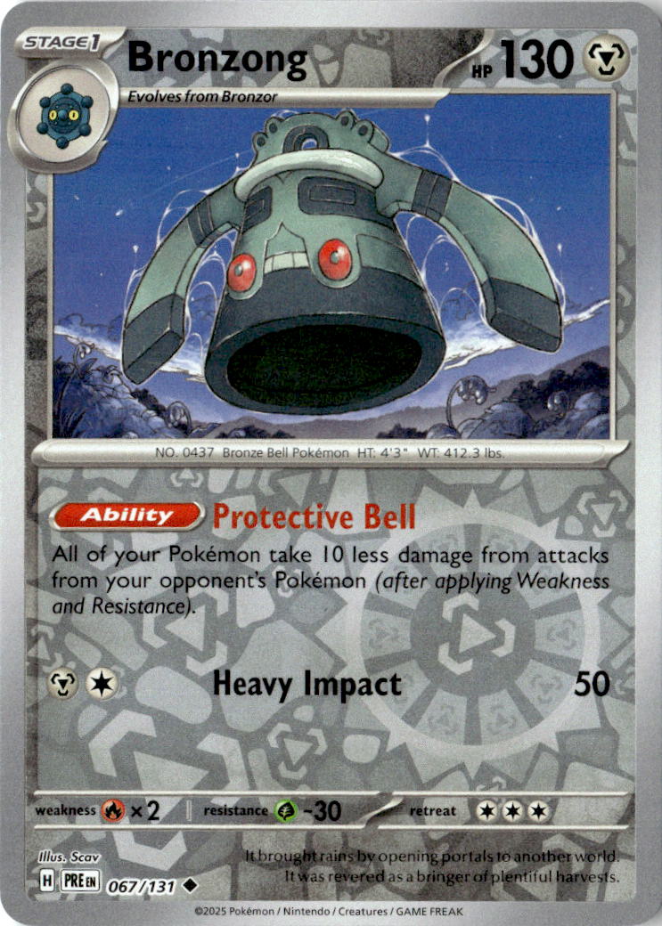 Front of Bronzong 067/131 from Prismatic Evolutions