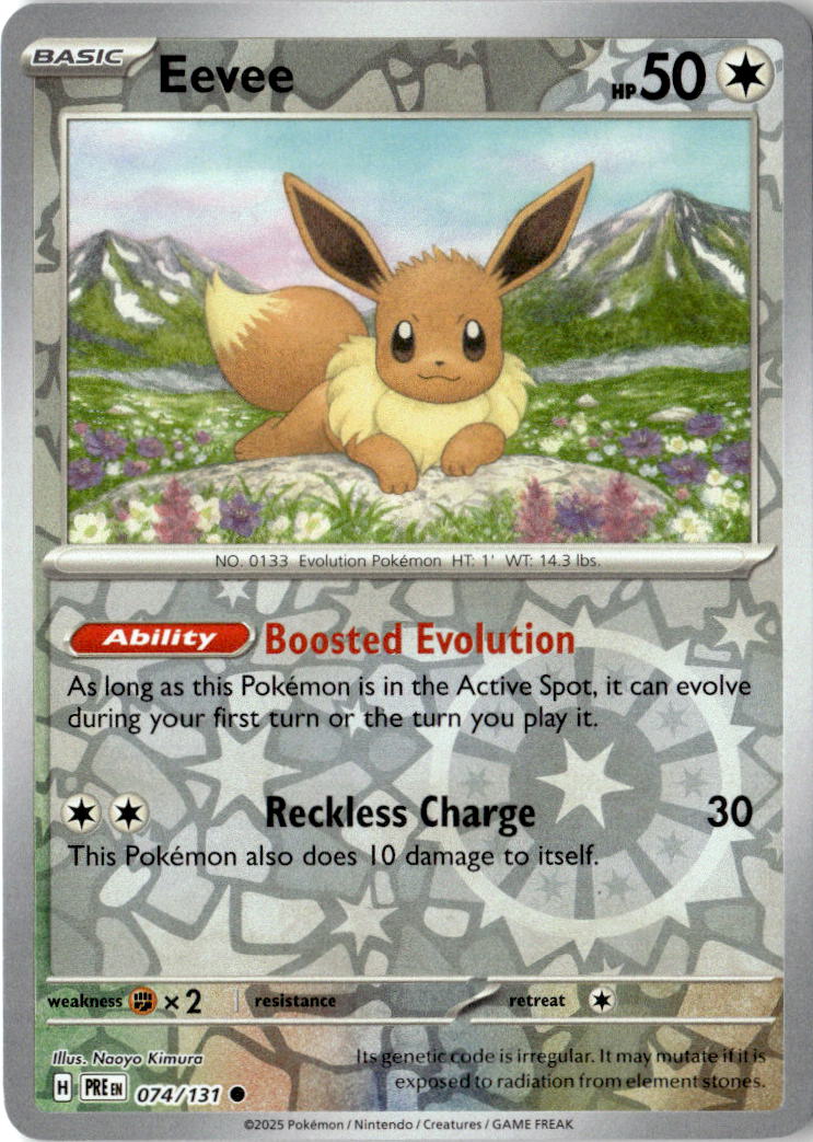 Front of Eevee 074/131 from Prismatic Evolutions