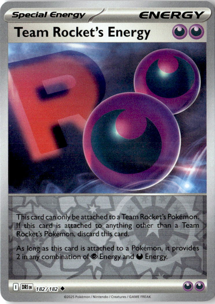 Front of Team Rocket's Energy 182/182 from Destined Rivals