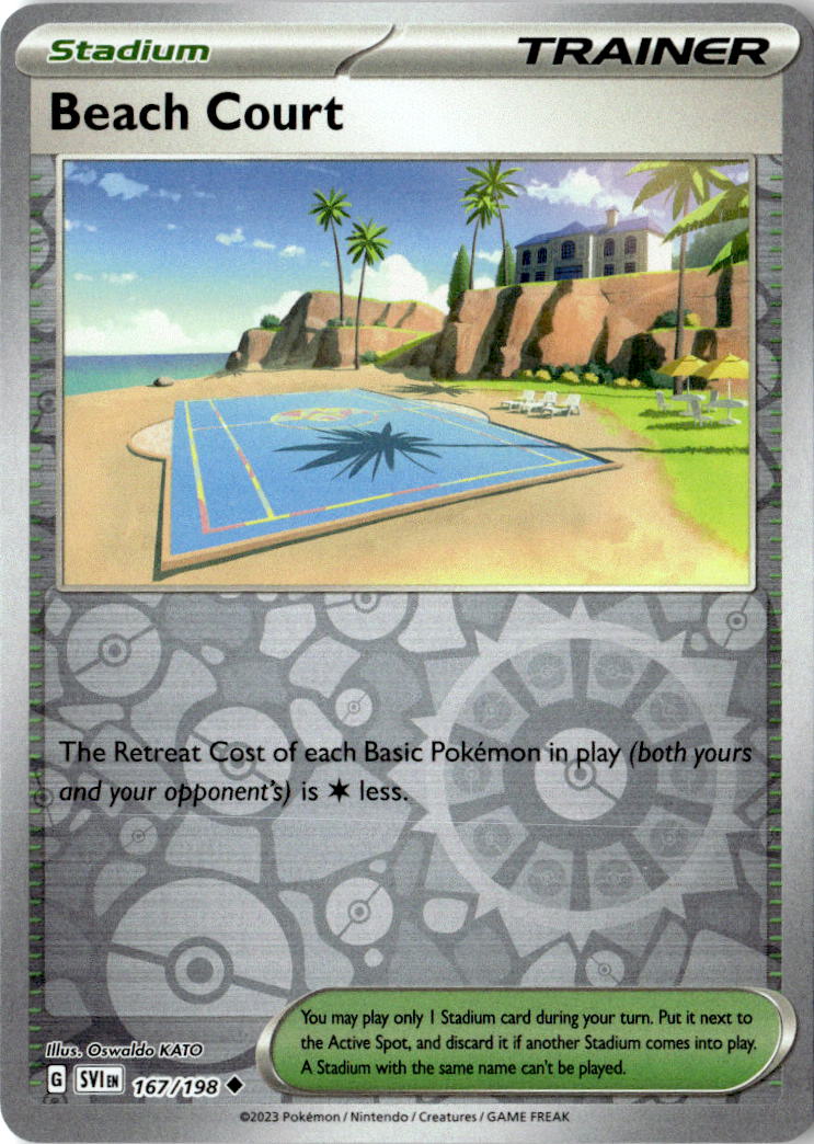 Front of Beach Court 167/198 from Scarlet & Violet Base Set