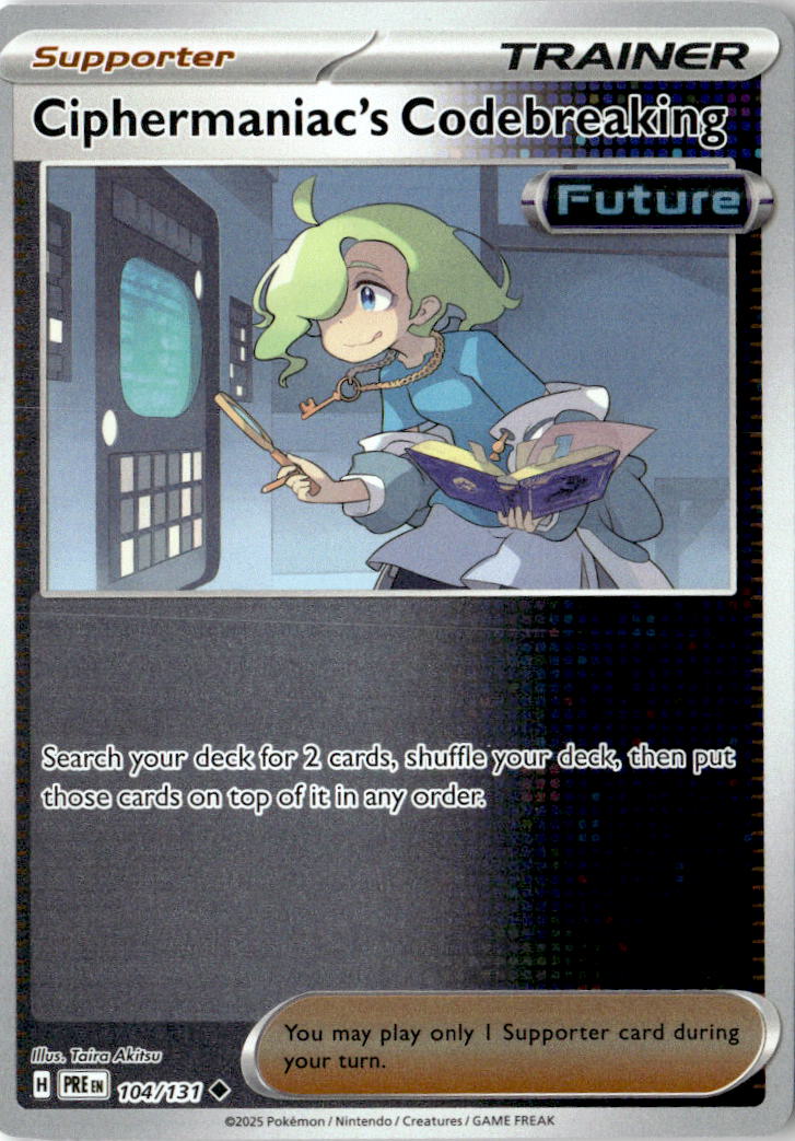 Front of Ciphermaniac's Codebreaking 104/131 from Prismatic Evolutions