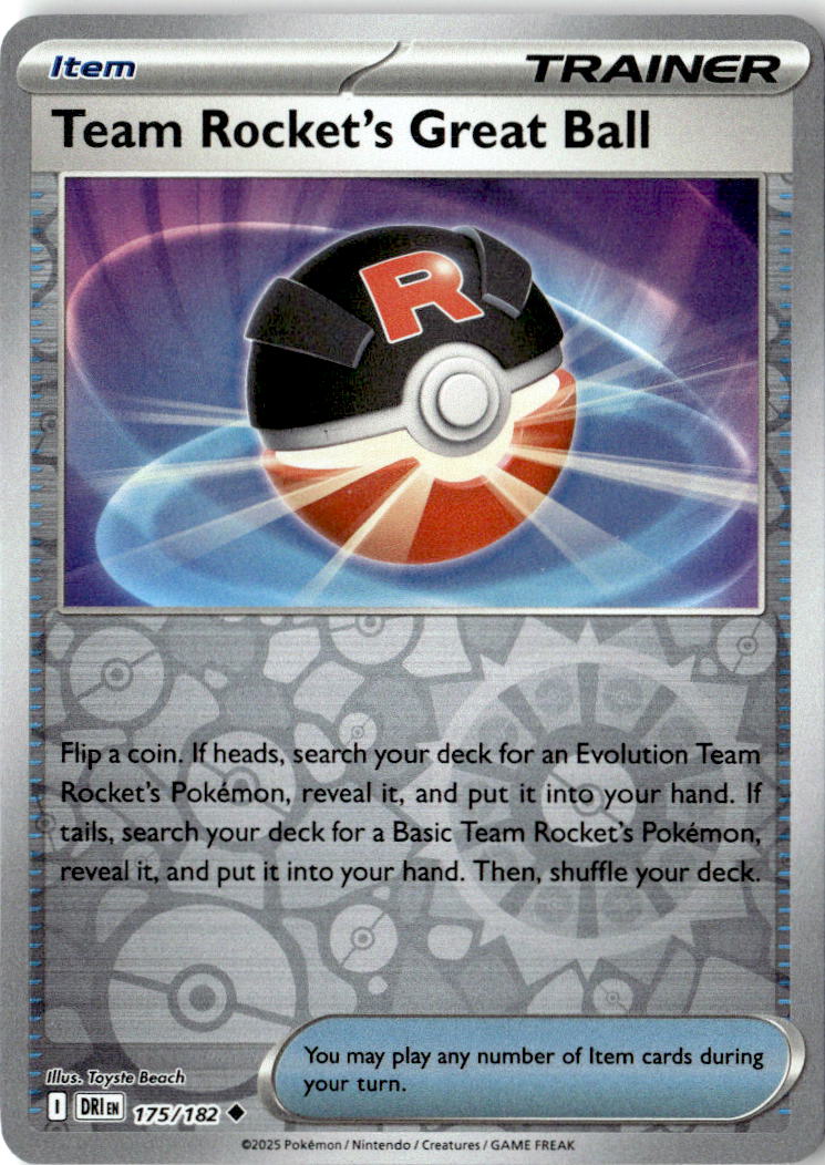 Front of Team Rocket's Great Ball 175/182 from Destined Rivals