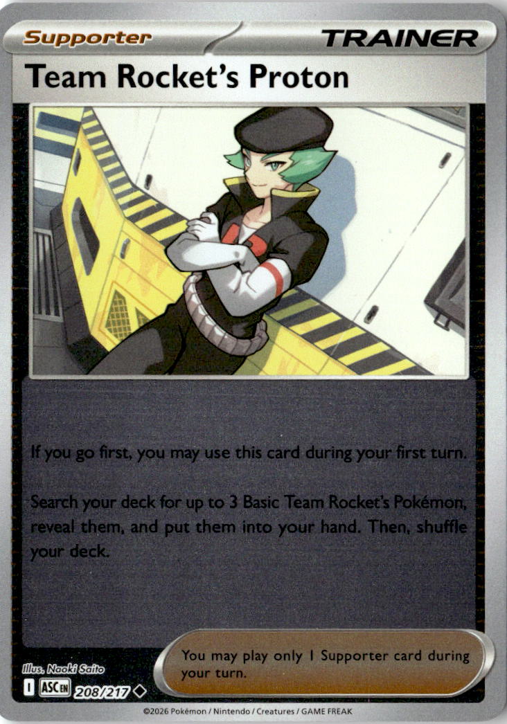 Front of Team Rocket's Proton 208/217 from Ascended Heroes