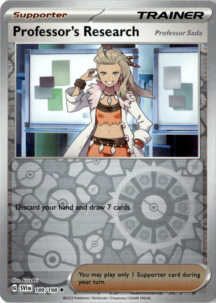 Front of Professor's Research [Professor Sada] 189/198 from Scarlet & Violet Base Set