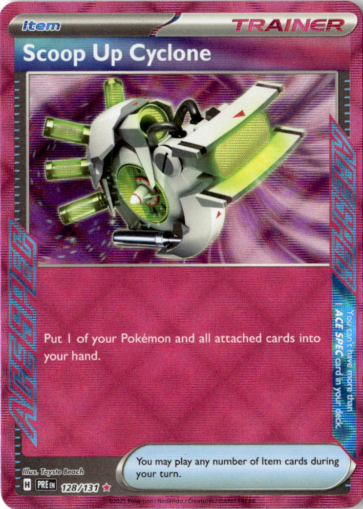 Front of Scoop Up Cyclone 128/131 from Prismatic Evolutions