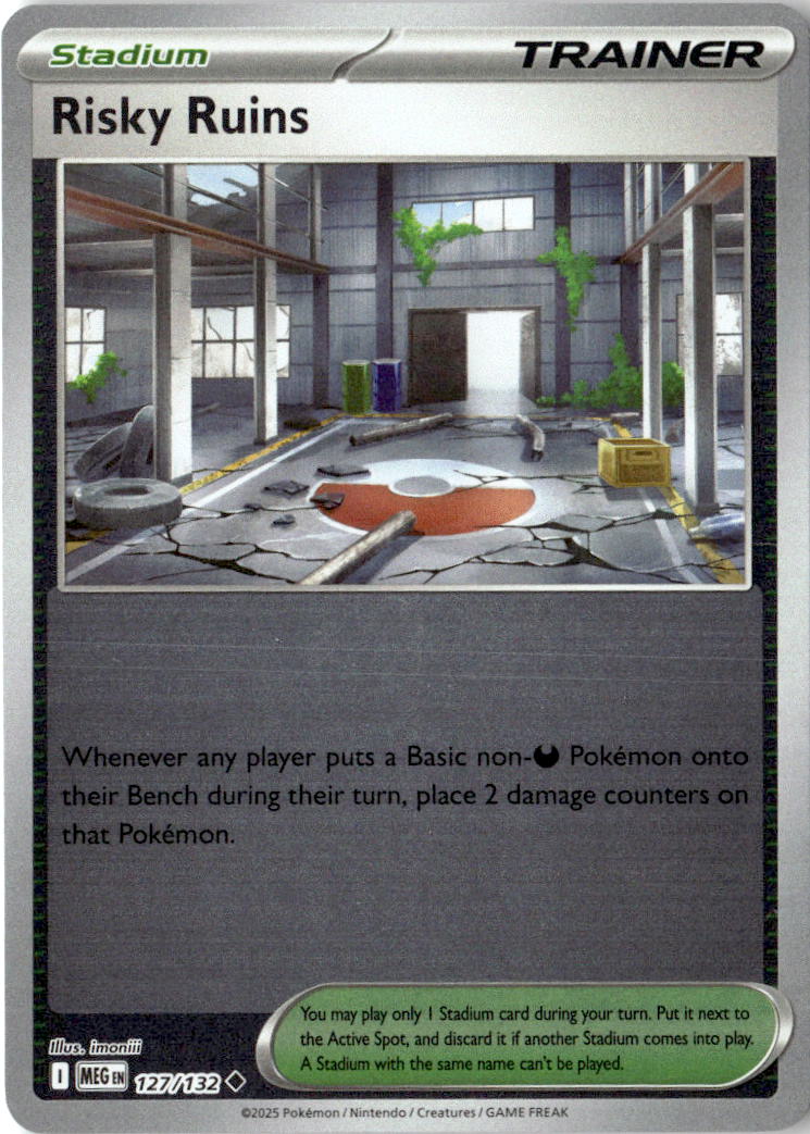 Front of Risky Ruins 127/132 from Mega Evolution