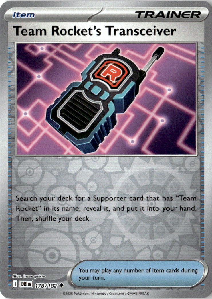 Front of Team Rocket's Transceiver 178/182 from Destined Rivals