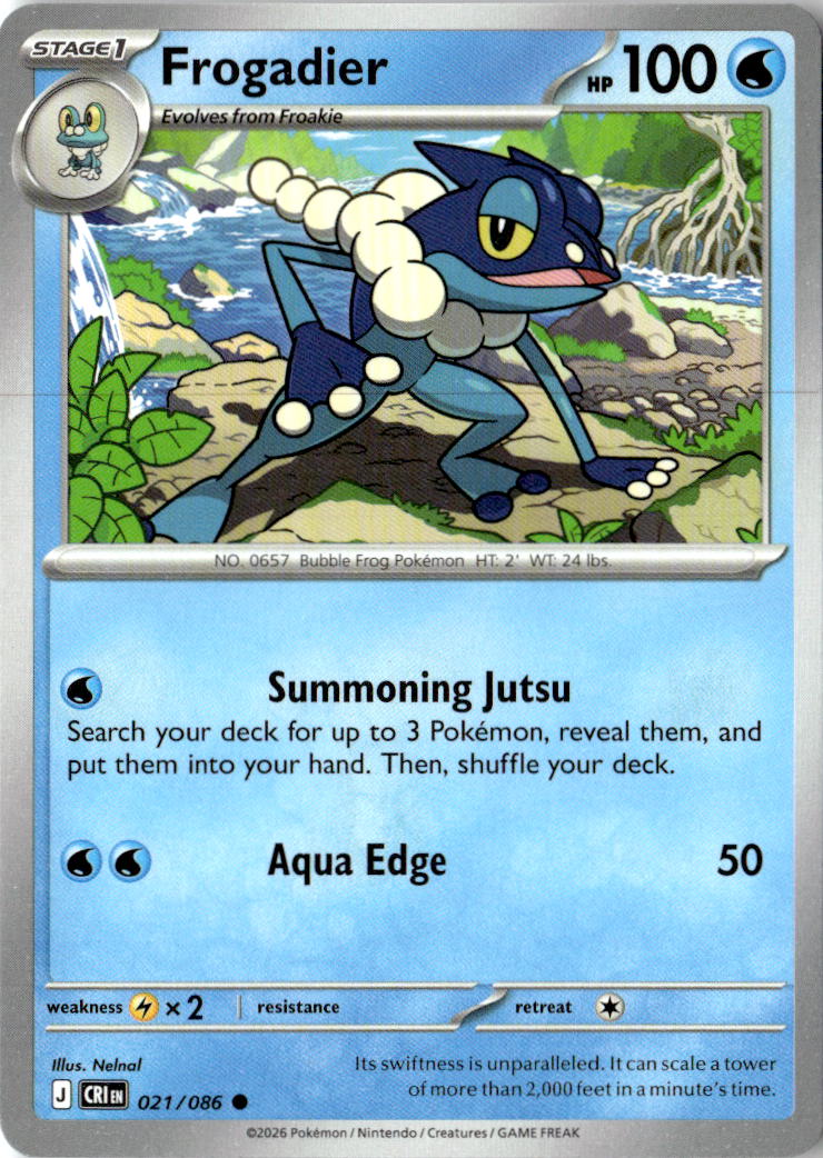 Front of Frogadier 021/086 from Chaos Rising