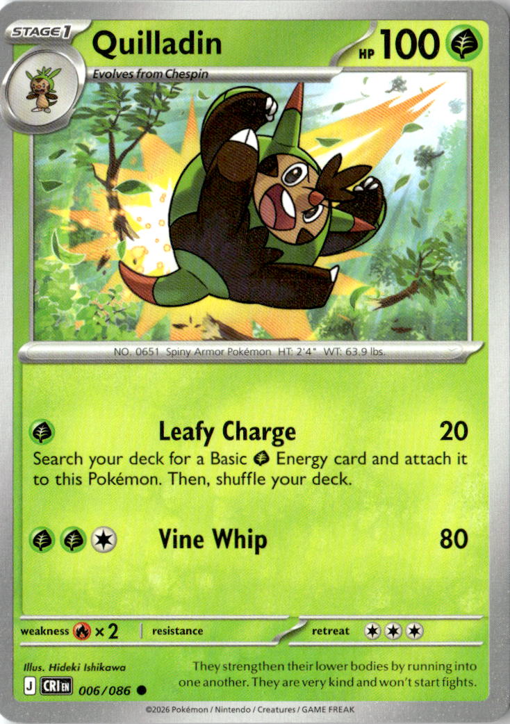 Front of Quilladin 006/086 from Chaos Rising