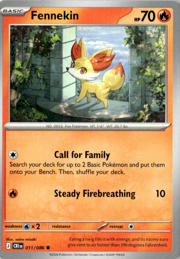 Front of Fennekin 011/086 from Chaos Rising
