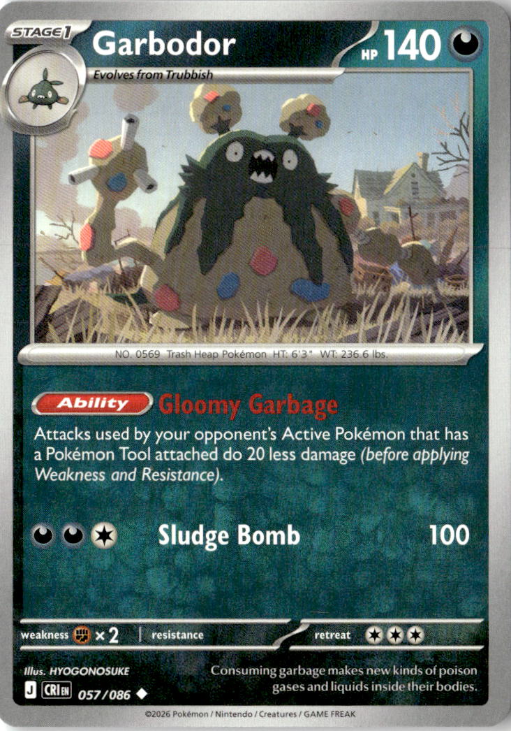 Front of Garbodor 057/086 from Chaos Rising