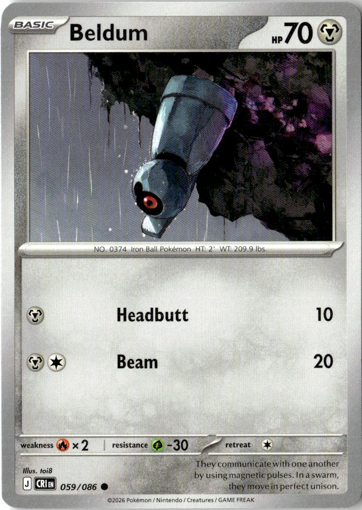 Front of Beldum 059/086 from Chaos Rising