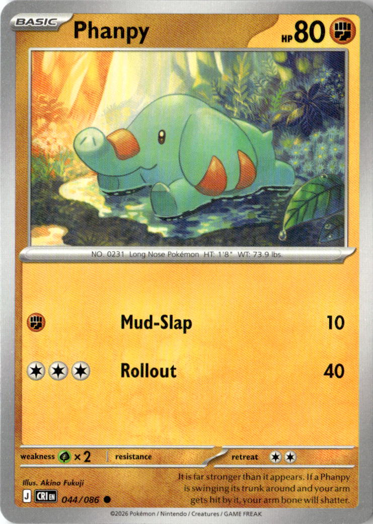 Front of Phanpy 044/086 from Chaos Rising