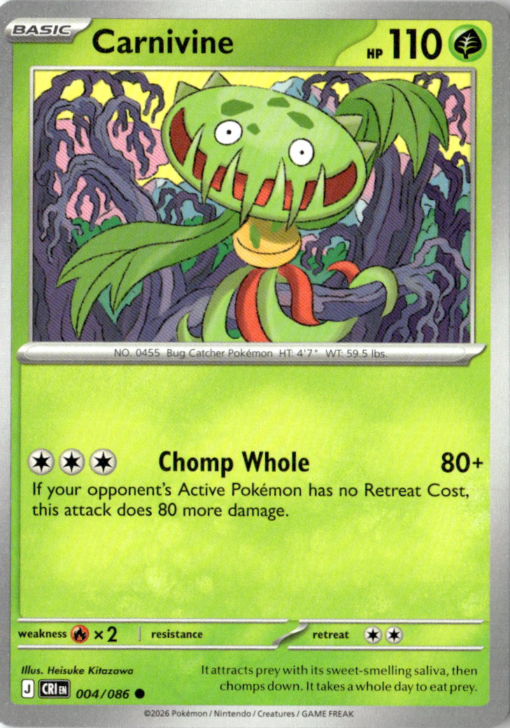 Front of Carnivine 004/086 from Chaos Rising