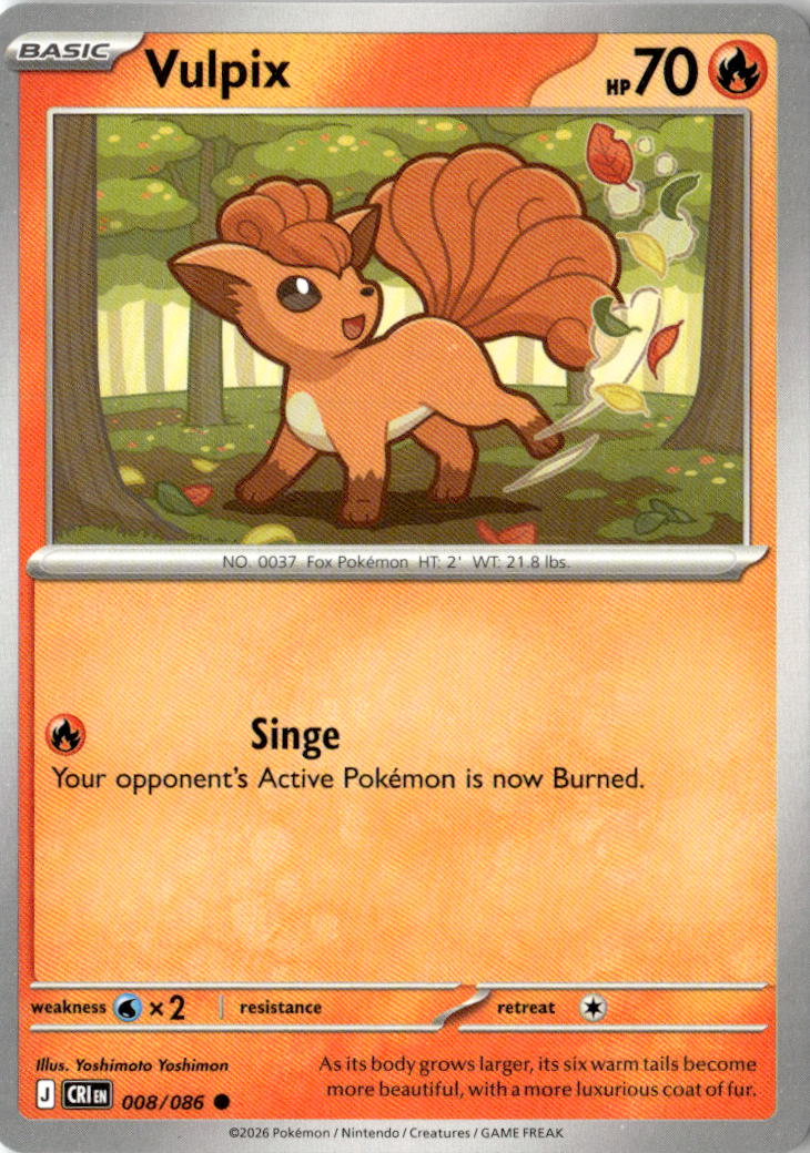 Front of Vulpix 008/086 from Chaos Rising