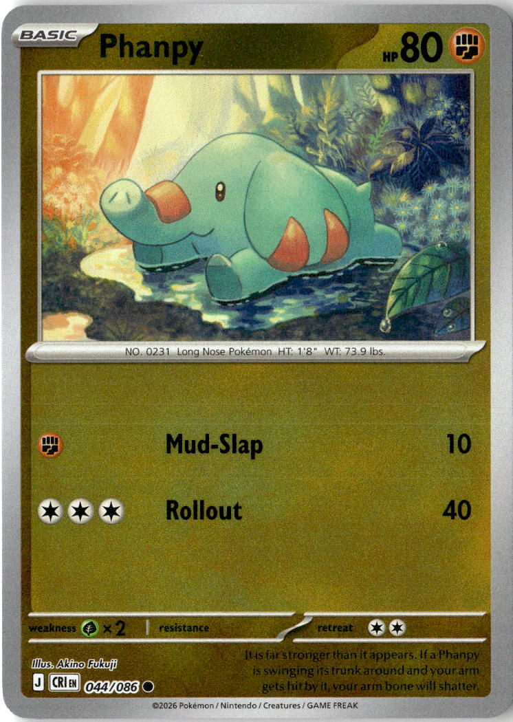 Front of Phanpy 044/086 from Chaos Rising