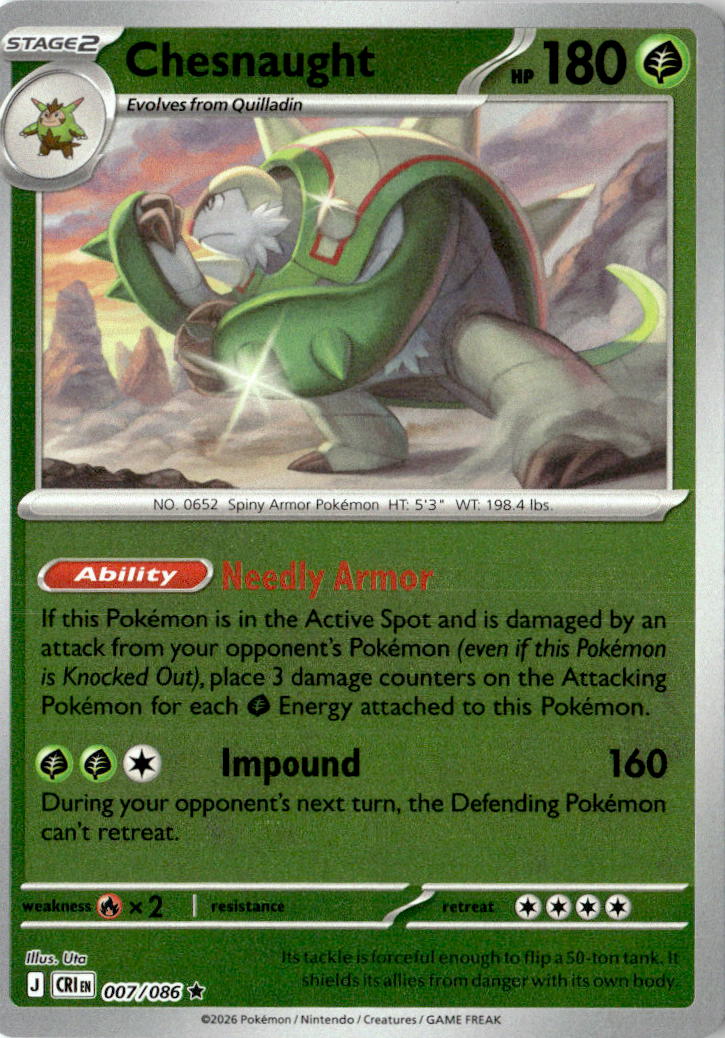 Front of Chesnaught 007/086 from Chaos Rising