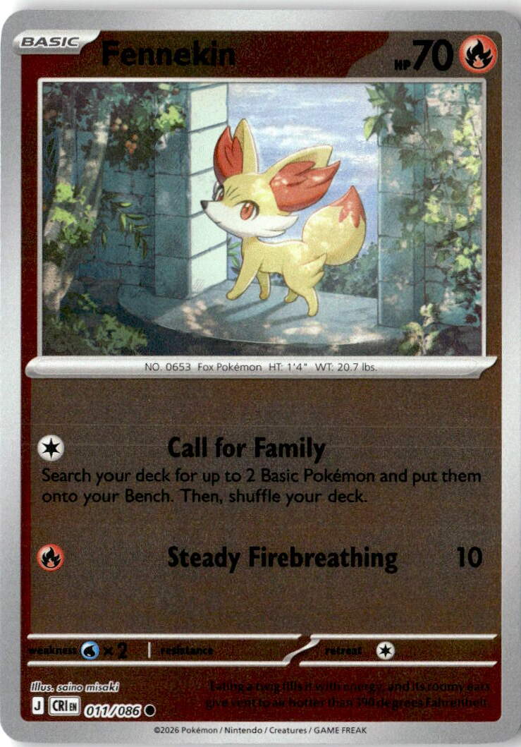 Front of Fennekin 011/086 from Chaos Rising