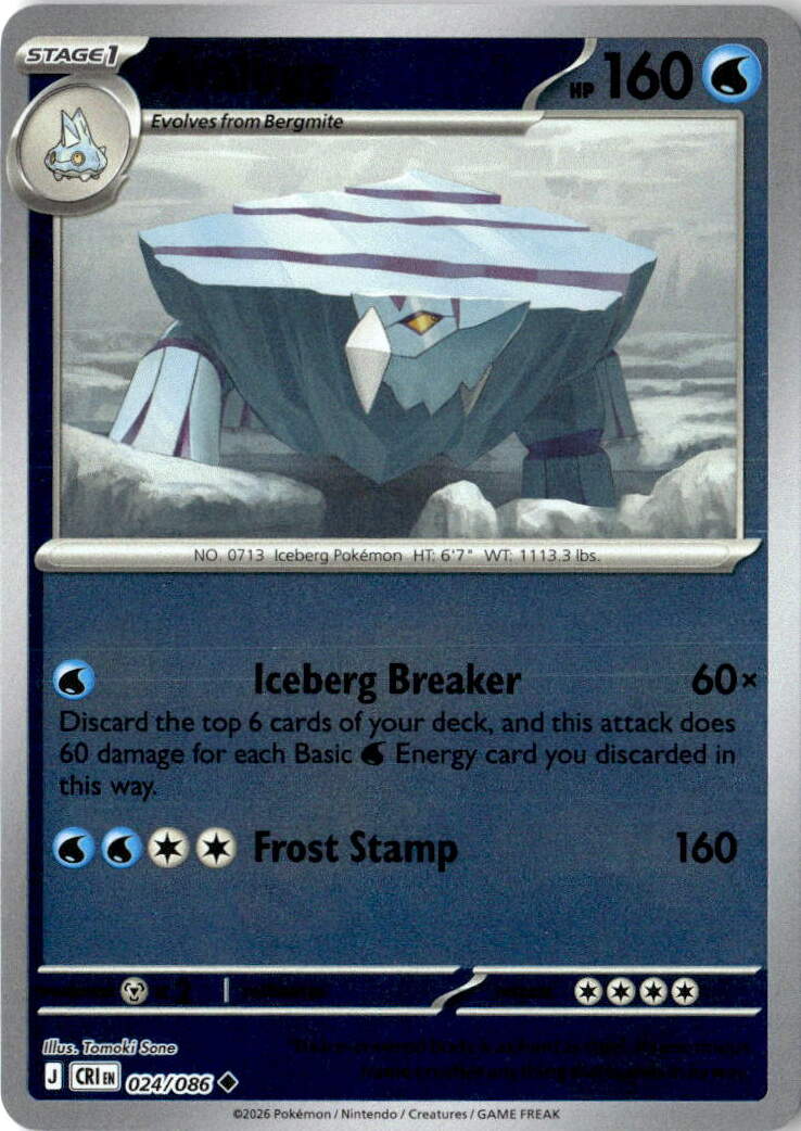 Front of Avalugg 024/086 from Chaos Rising