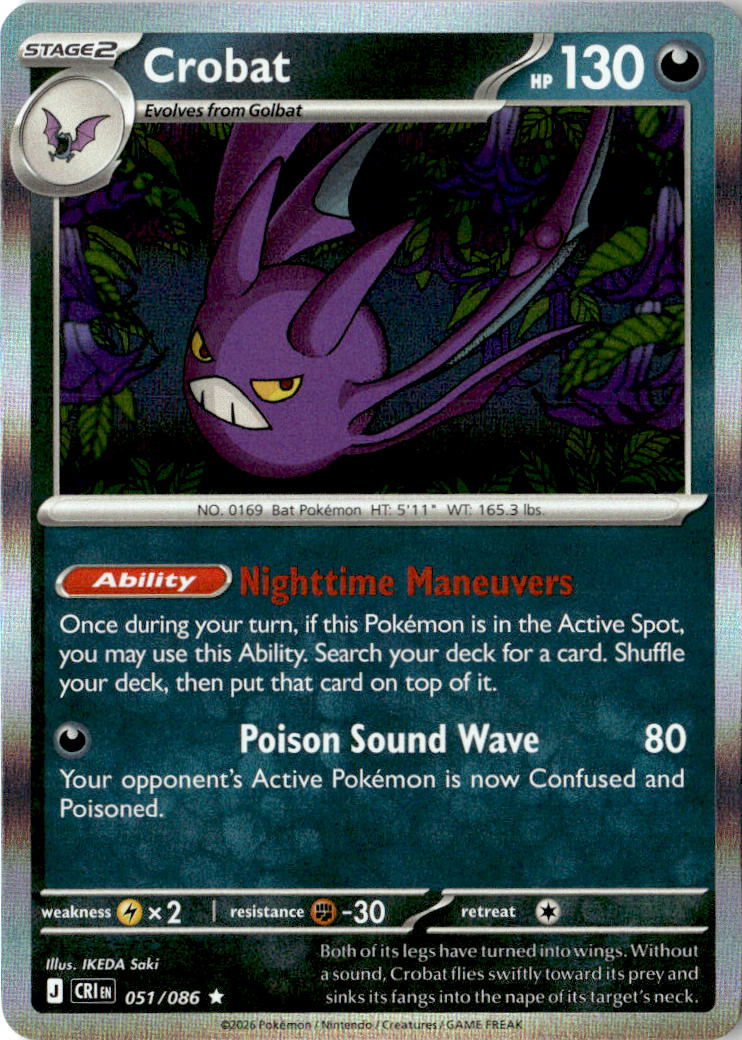 Front of Crobat 051/086 from Chaos Rising