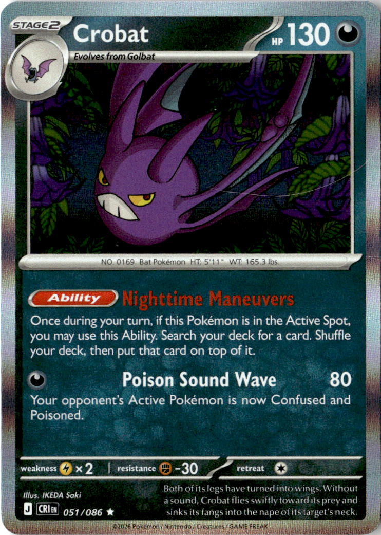 Front of Crobat 051/086 from Chaos Rising