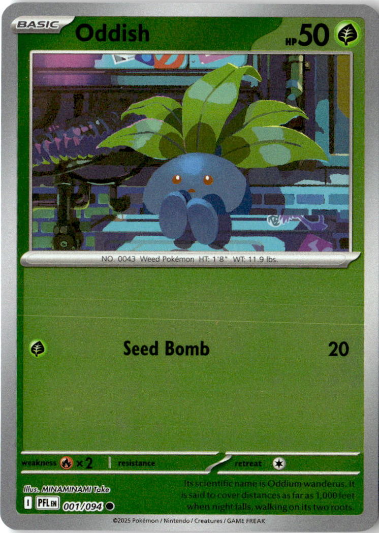 Front of Oddish 001/094 from Phantasmal Flames