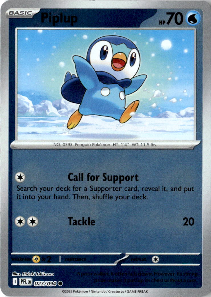 Front of Piplup 027/094 from Phantasmal Flames