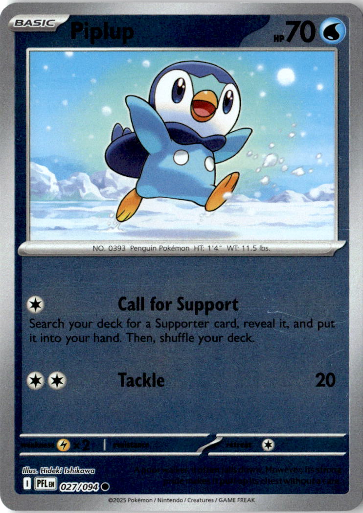 Front of Piplup 027/094 from Phantasmal Flames