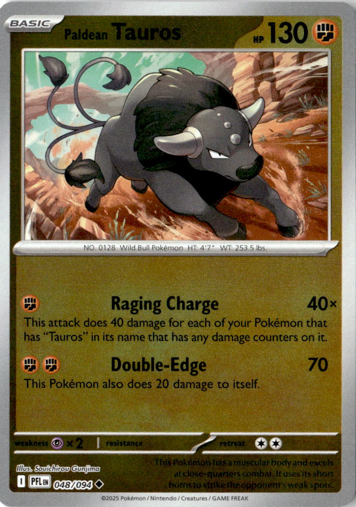 Front of Paldean Tauros 048/094 from Phantasmal Flames