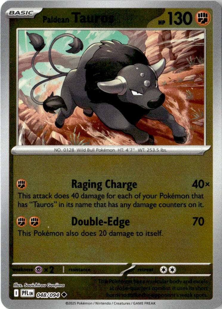 Front of Paldean Tauros 048/094 from Phantasmal Flames