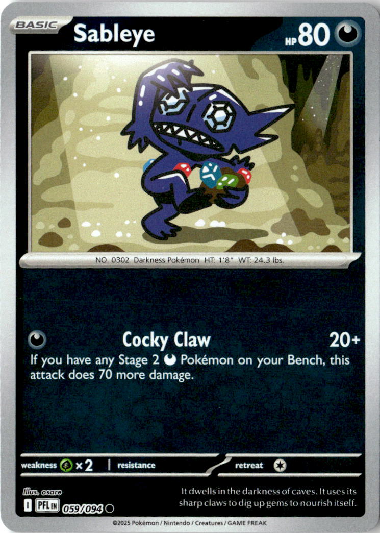 Front of Sableye 059/094 from Phantasmal Flames