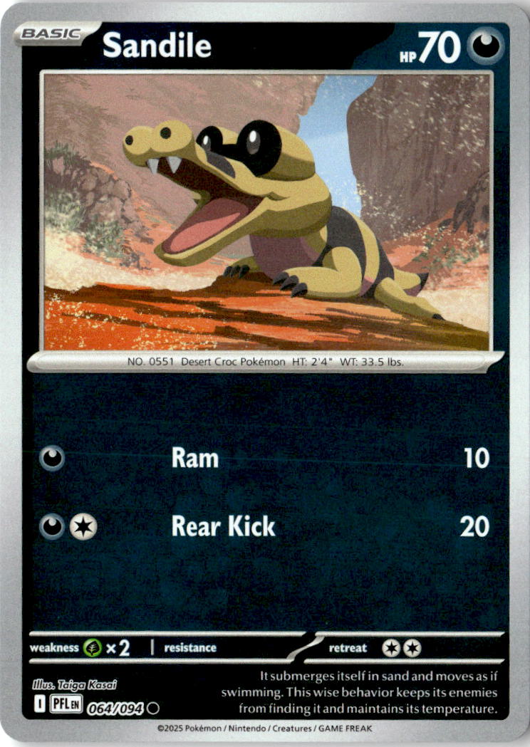 Front of Sandile 064/094 from Phantasmal Flames