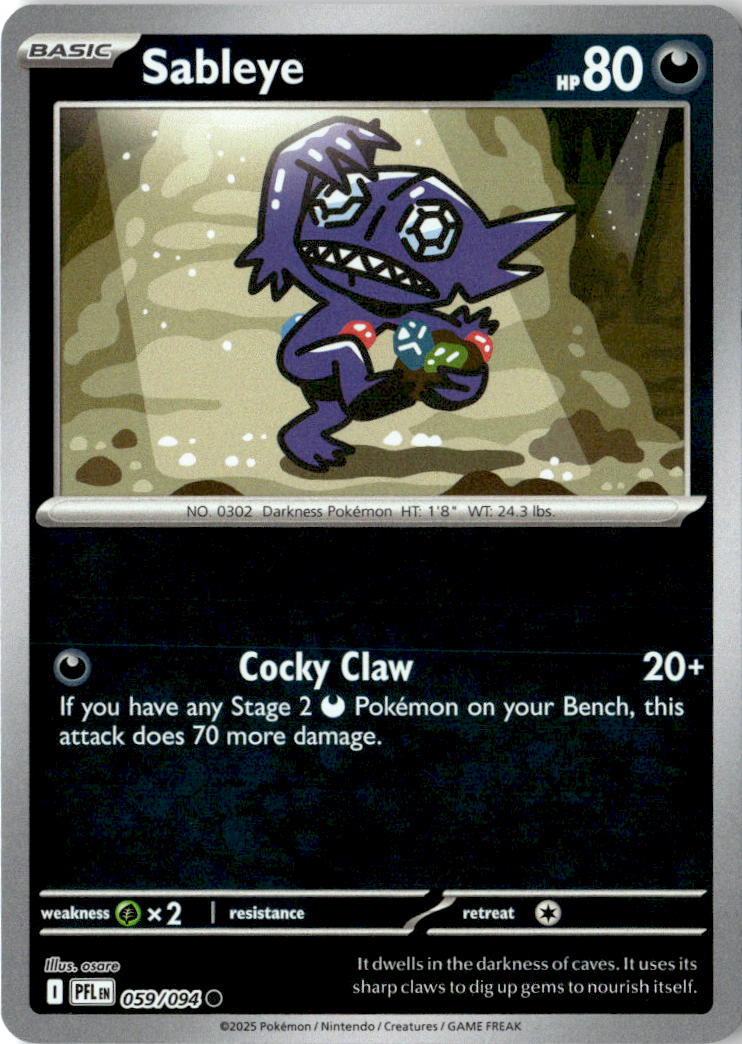 Front of Sableye 059/094 from Phantasmal Flames