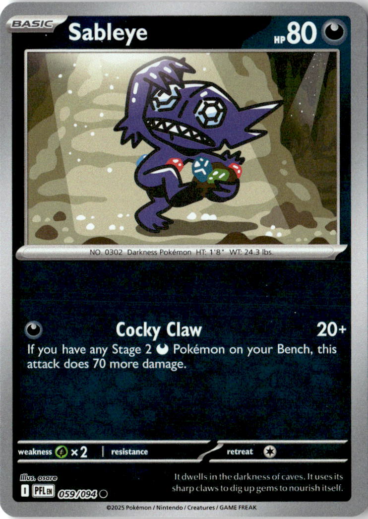 Front of Sableye 059/094 from Phantasmal Flames