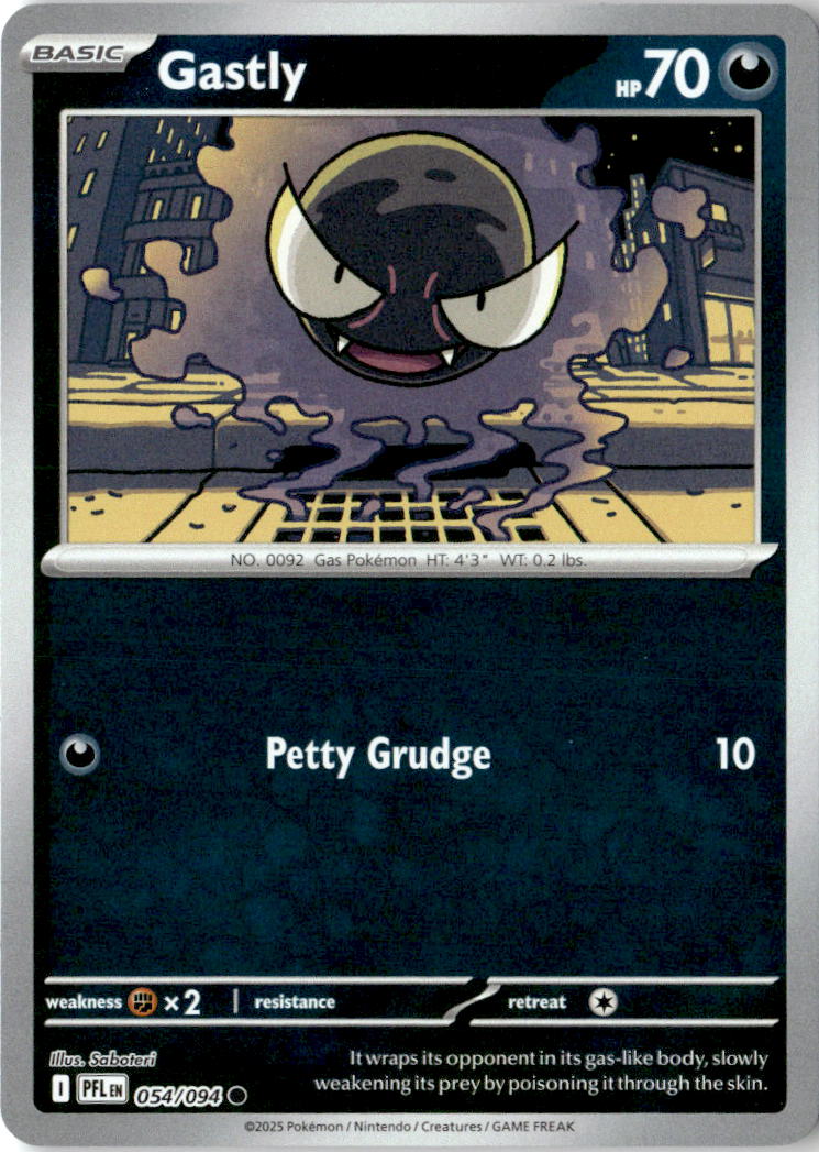Front of Gastly 054/094 from Phantasmal Flames