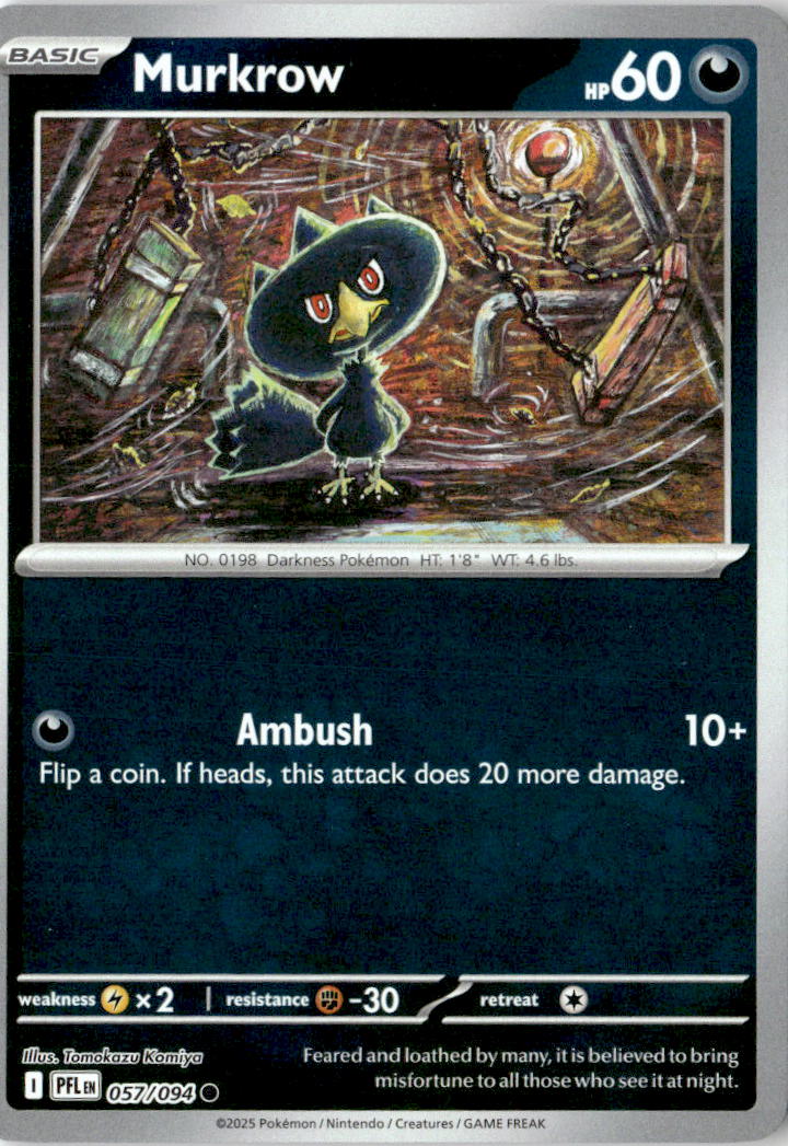 Front of Murkrow 057/094 from Phantasmal Flames