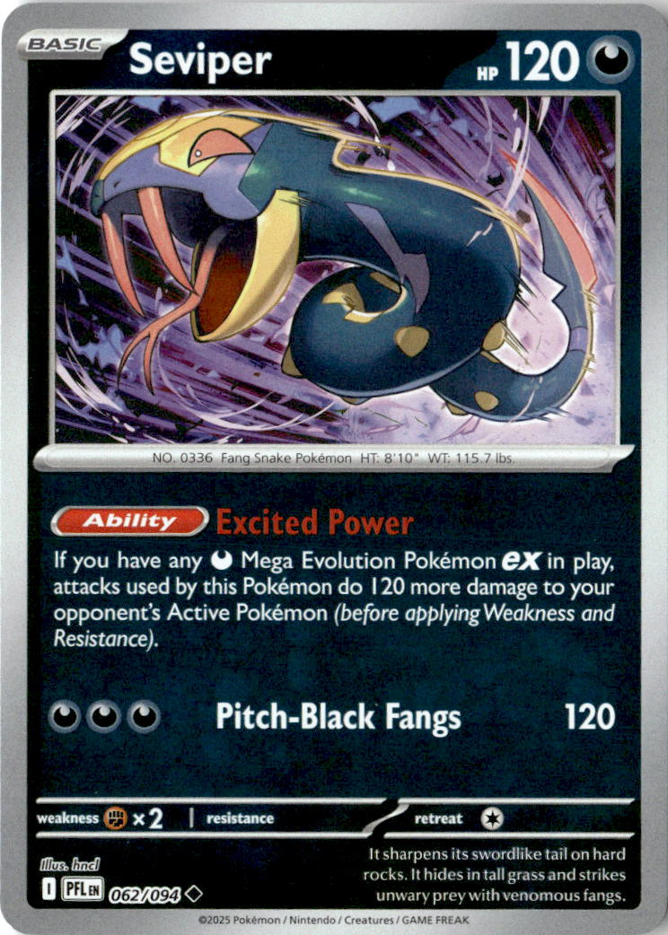 Front of Seviper 062/094 from Phantasmal Flames