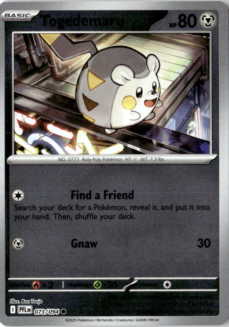 Front of Togedemaru 073/094 from Phantasmal Flames
