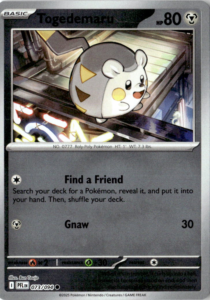 Front of Togedemaru 073/094 from Phantasmal Flames