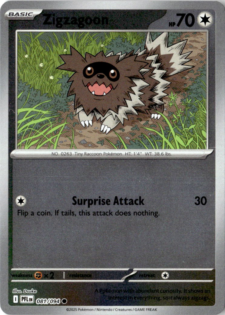 Front of Zigzagoon 081/094 from Phantasmal Flames