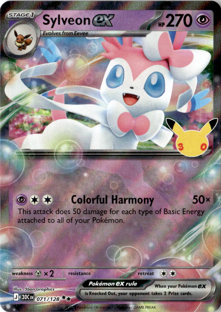 Front of Sylveon ex - 071/128 RC21/RC32 from 30th Celebration