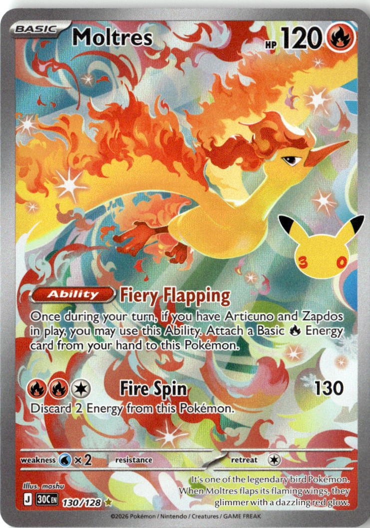 Front of Moltres 130/128 from 30th Celebration