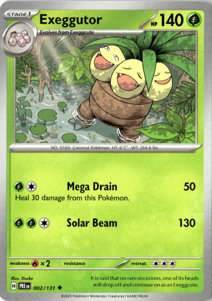 Front of Exeggutor 002/131 from Prismatic Evolutions