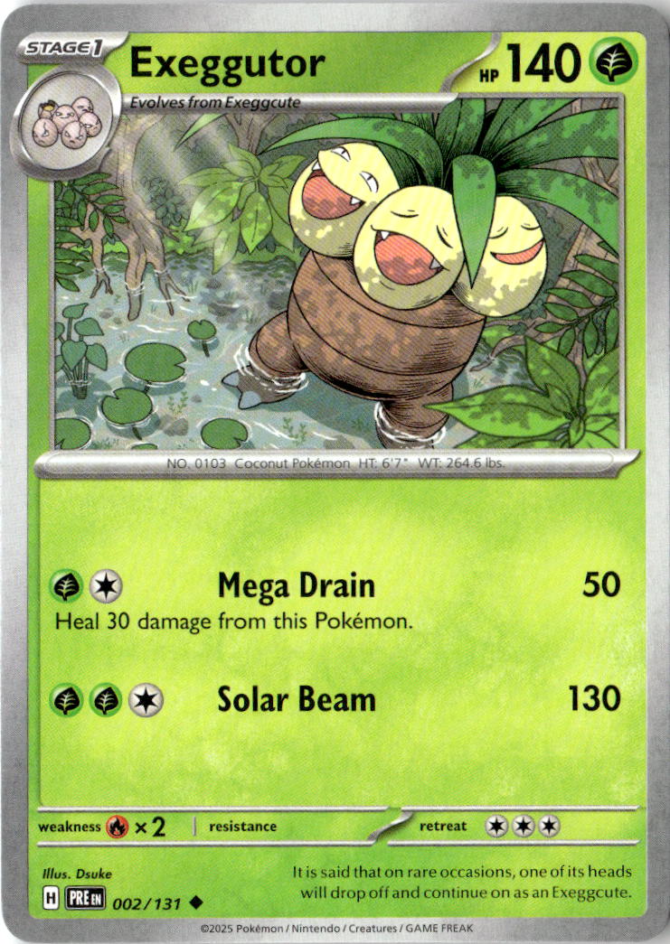 Front of Exeggutor 002/131 from Prismatic Evolutions
