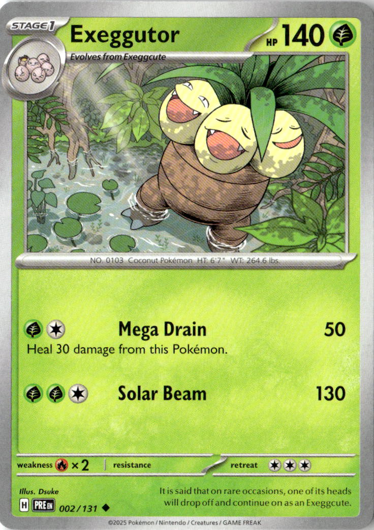Front of Exeggutor 002/131 from Prismatic Evolutions
