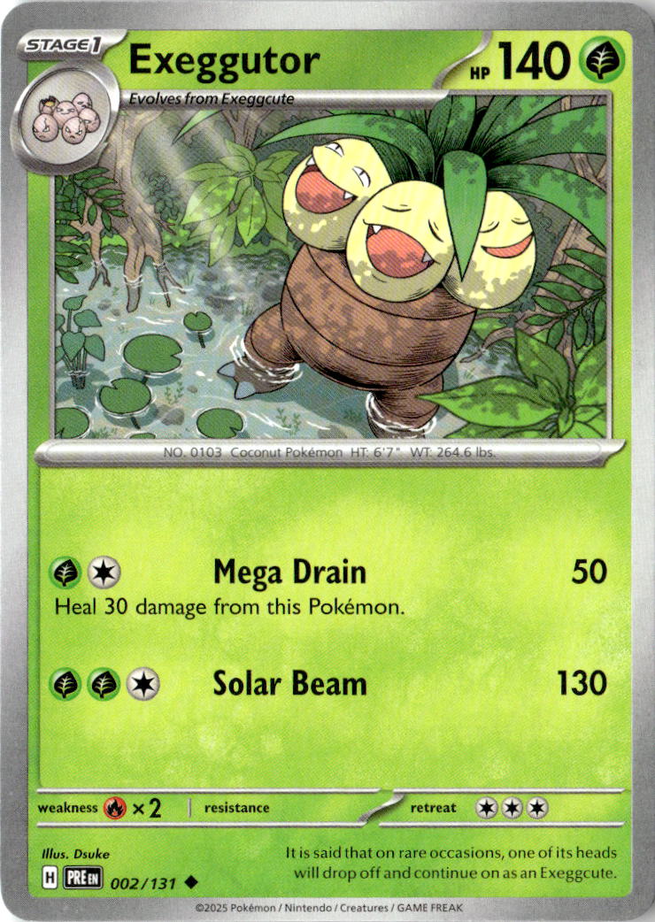 Front of Exeggutor 002/131 from Prismatic Evolutions