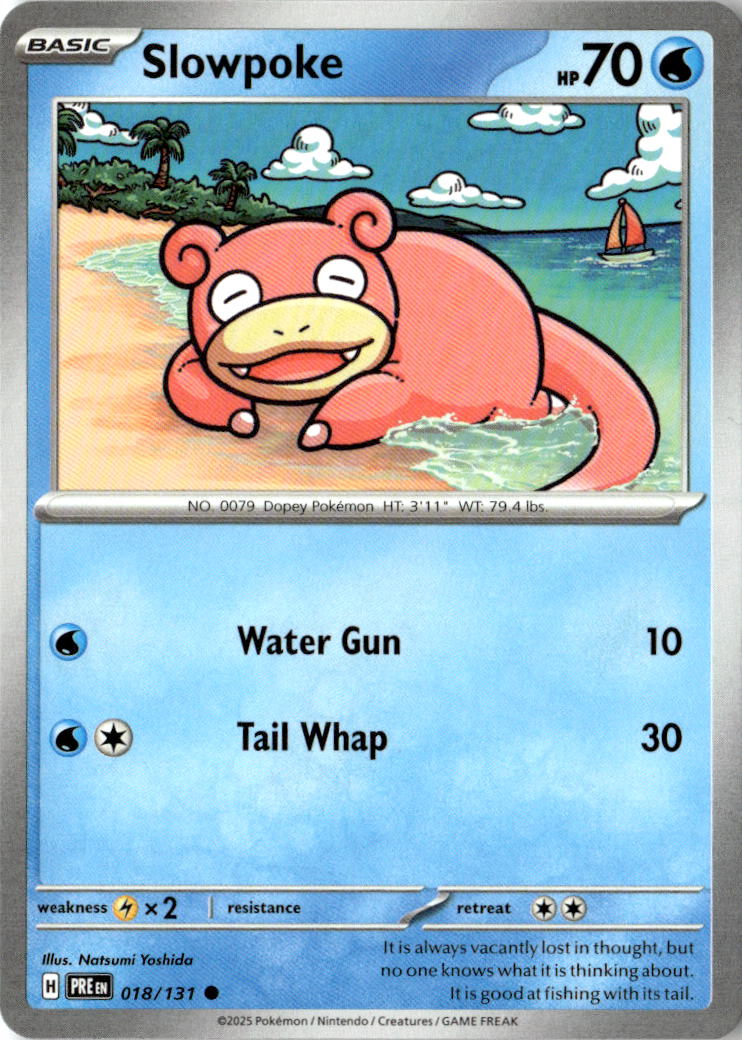 Front of Slowpoke 018/131 from Prismatic Evolutions